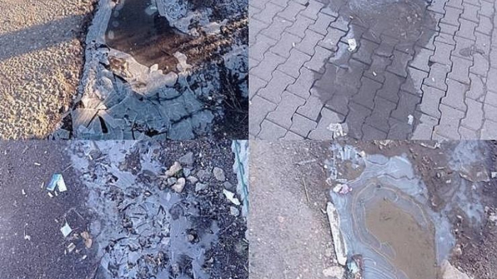 Şanlıurfa’da Su Birikintileri Buz Tuttu