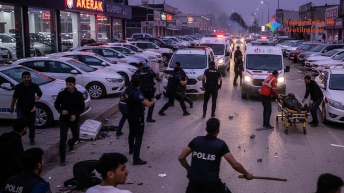 Oto Galericiler Sitesinde Taşlı Sopalı Kavga